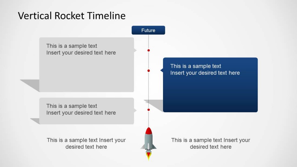 Vertical Timeline Slide Design with Rocket - SlideModel