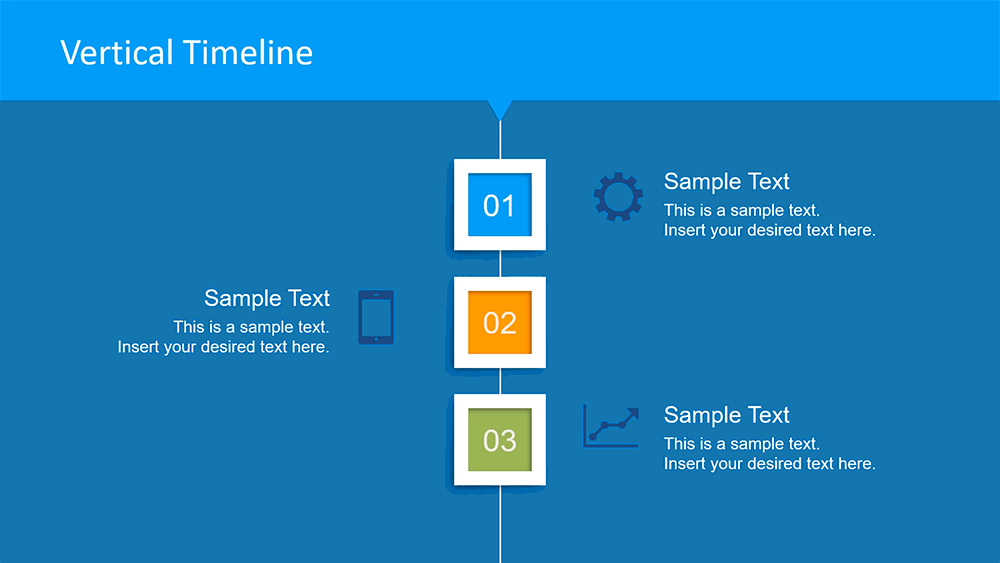 Vertical timeline design with animations. This timeline was created and animated in PowerPoint