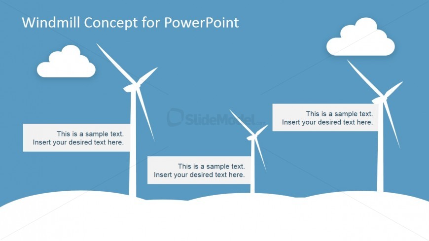 PowerPoint Clipart featuring Eolic Electricity Windmill